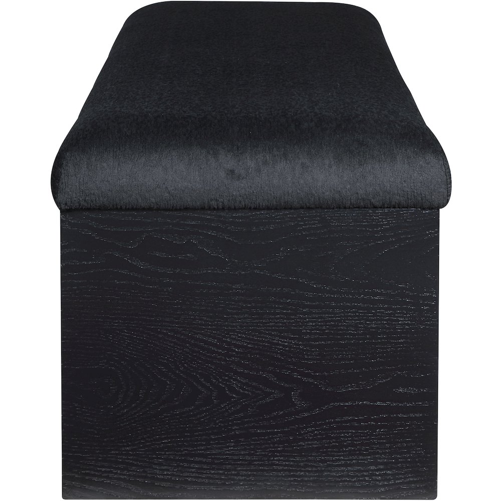 Lawson Black Velour Fur Fabric Bench. Picture 4