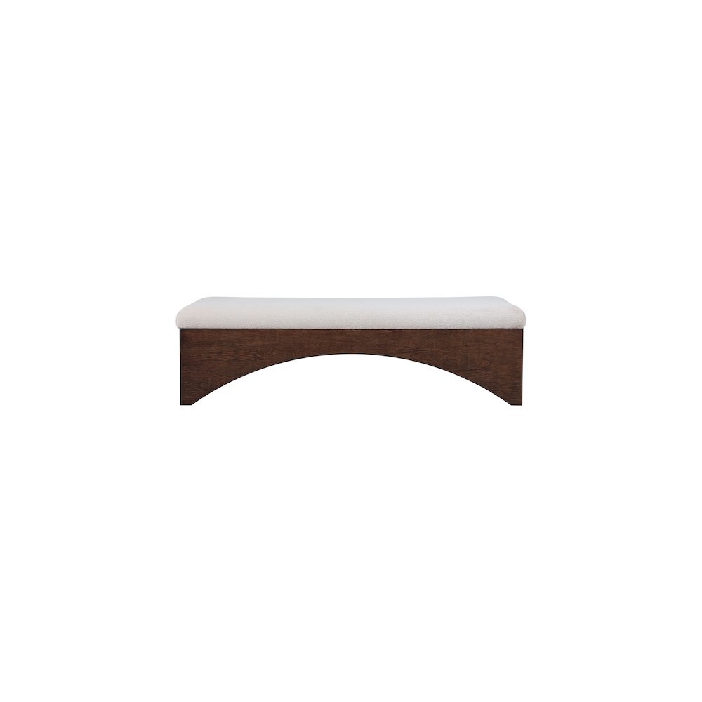 Lawson Beige Velour Fur Fabric Bench. Picture 3