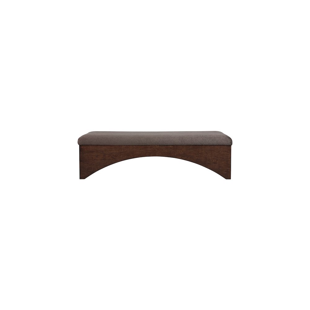 Lawson Brown Velour Fur Fabric Bench. Picture 3