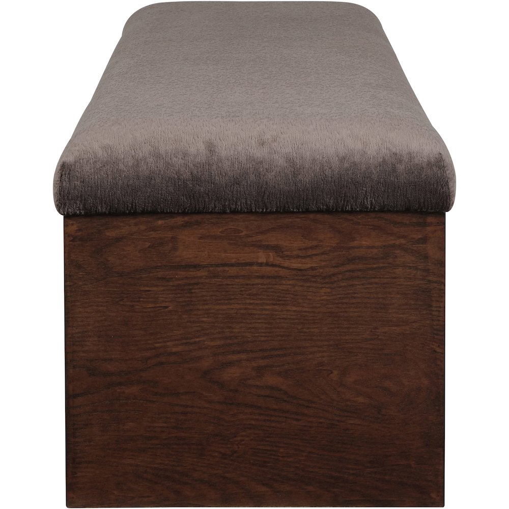 Lawson Brown Velour Fur Fabric Bench. Picture 4