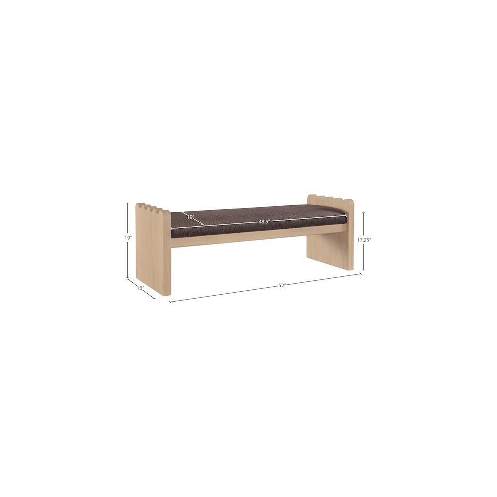 Sonia Brown Velour Fur Fabric Bench. Picture 7