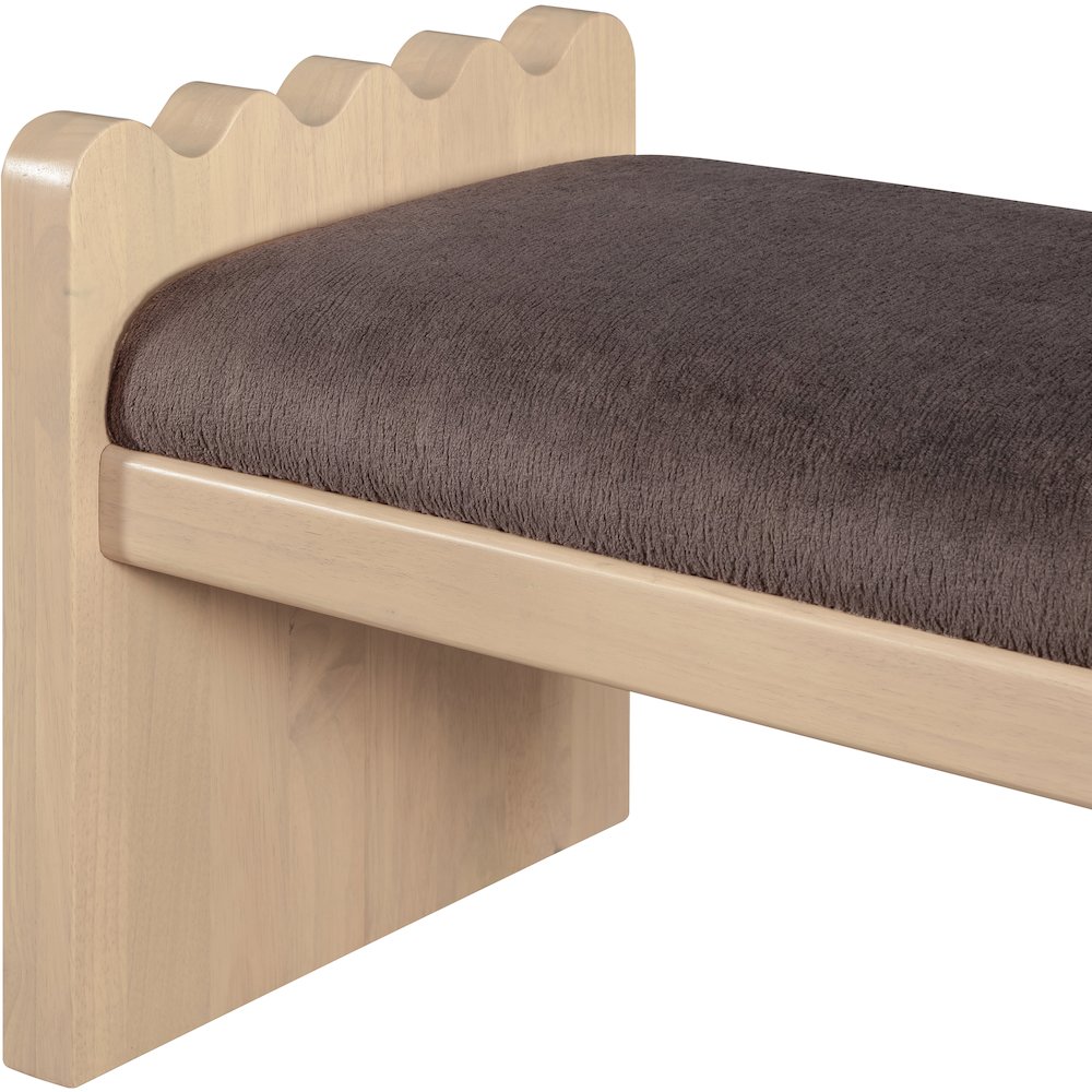 Sonia Brown Velour Fur Fabric Bench. Picture 6