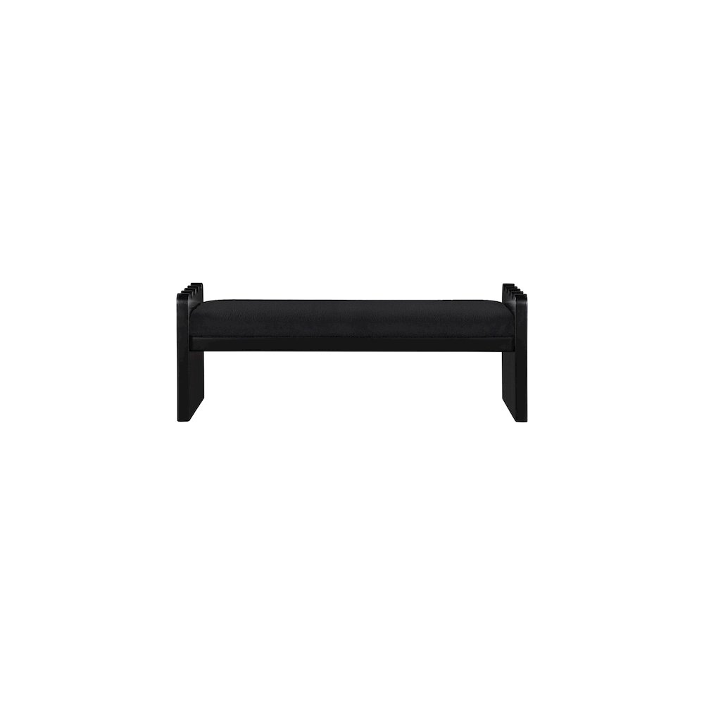 Sonia Black Velour Fur Fabric Bench. Picture 3