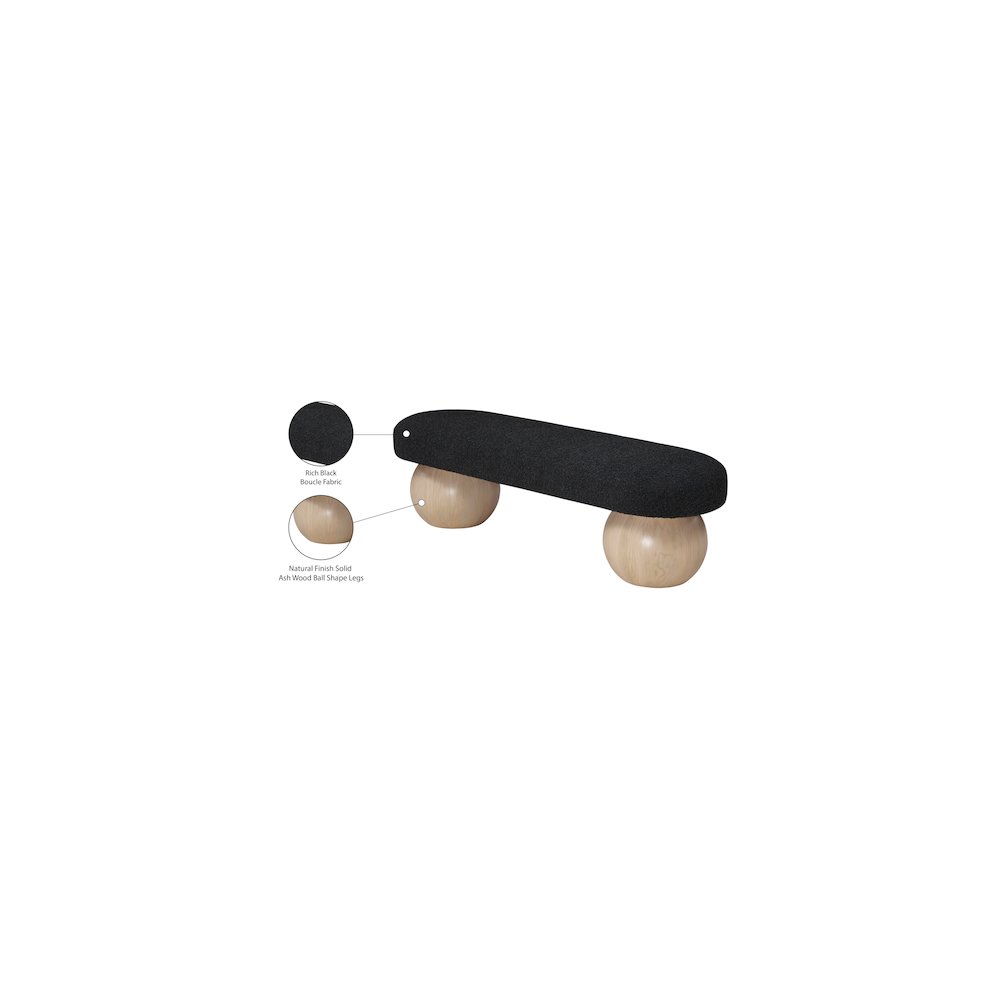Bowie Black Bench. Picture 7