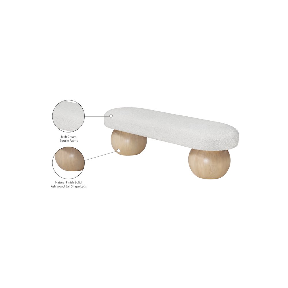 Bowie Cream Bench. Picture 7