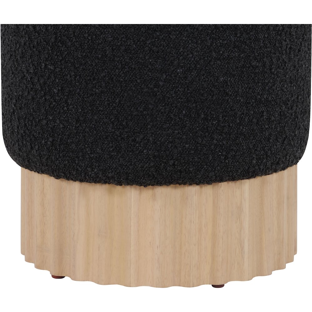 Veranda Black Boucle Fabric Ottoman/Stool. Picture 4