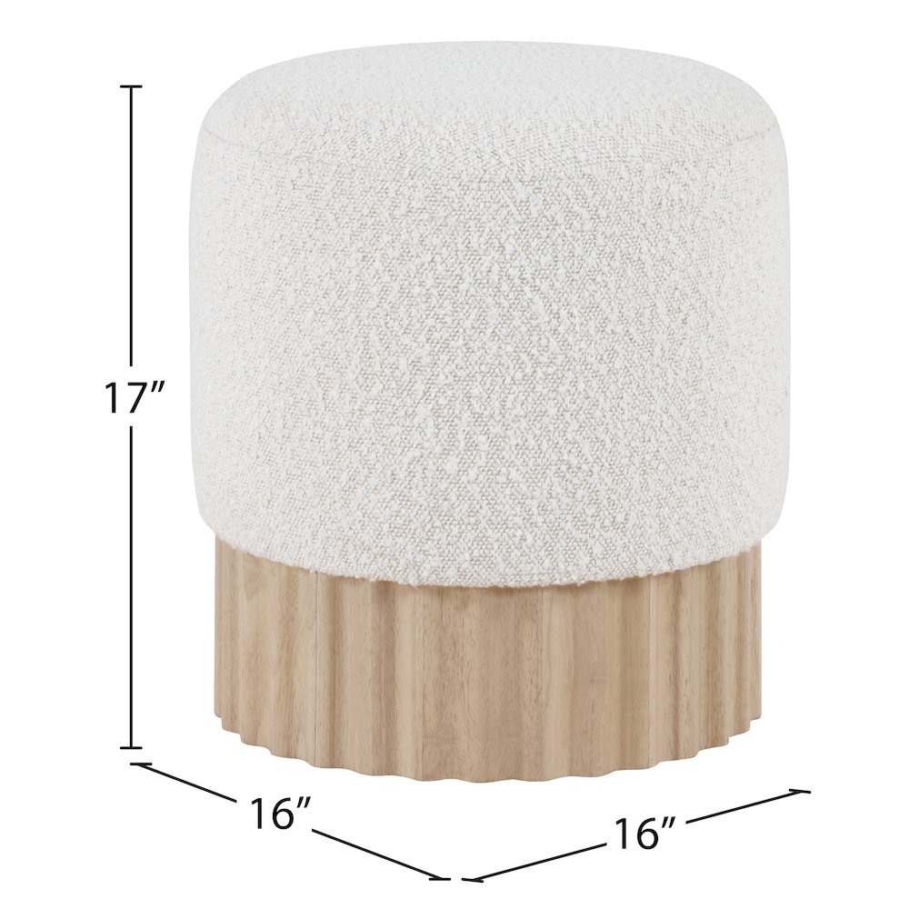 Veranda Cream Boucle Fabric Ottoman/Stool. Picture 6