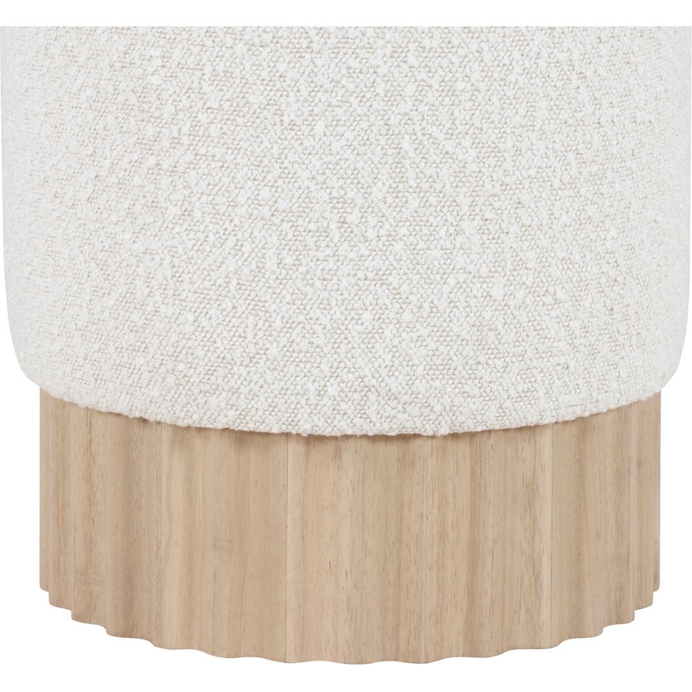 Veranda Cream Boucle Fabric Ottoman/Stool. Picture 3