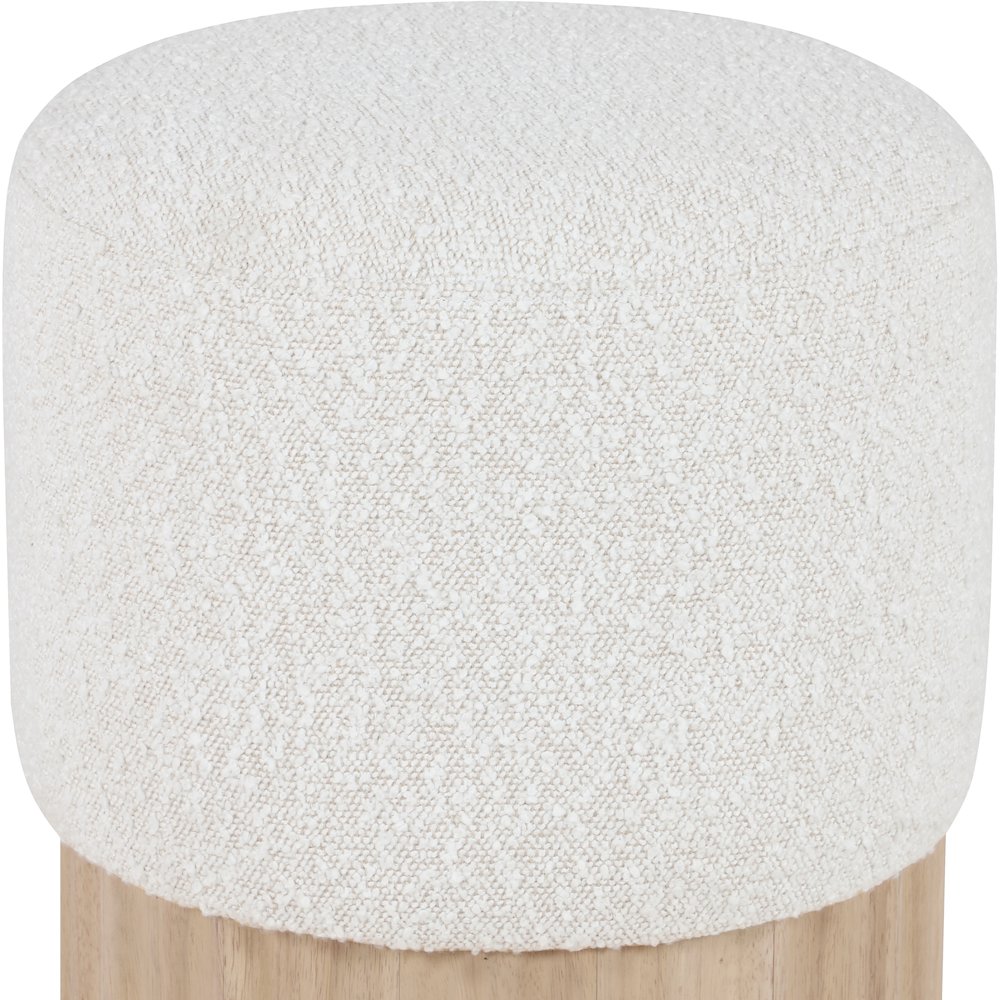 Veranda Cream Boucle Fabric Ottoman/Stool. Picture 4