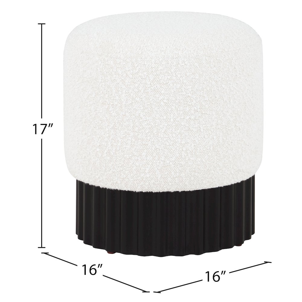 Veranda Cream Boucle Fabric Ottoman/Stool. Picture 6