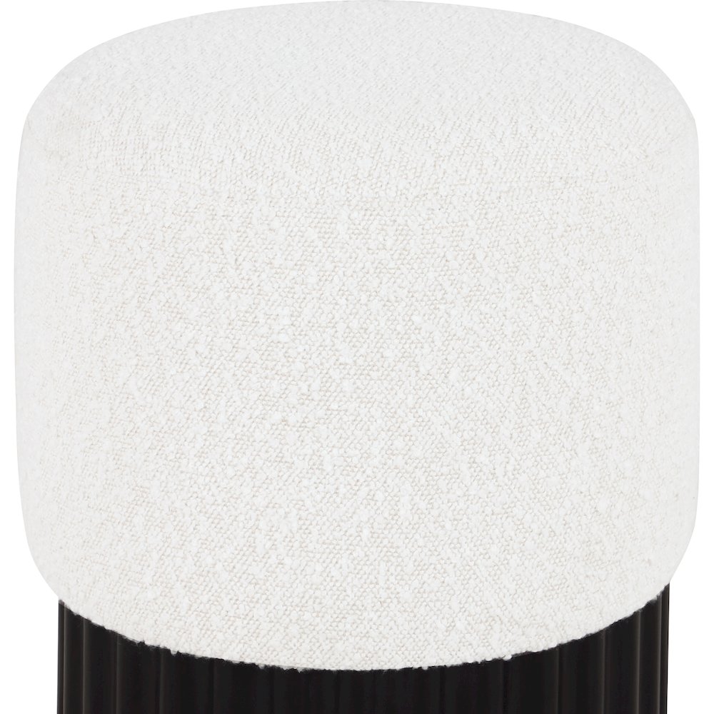 Veranda Cream Boucle Fabric Ottoman/Stool. Picture 3