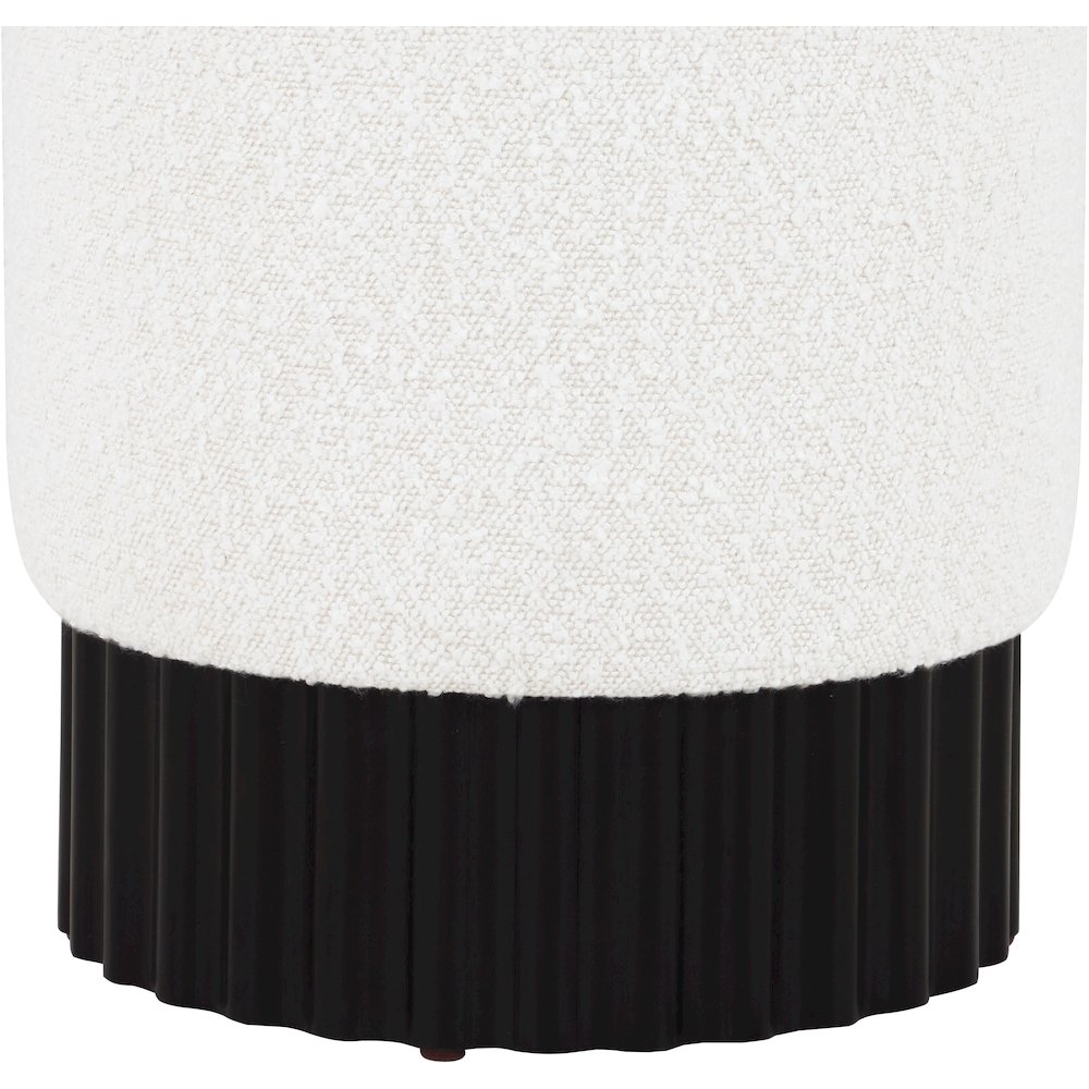 Veranda Cream Boucle Fabric Ottoman/Stool. Picture 4
