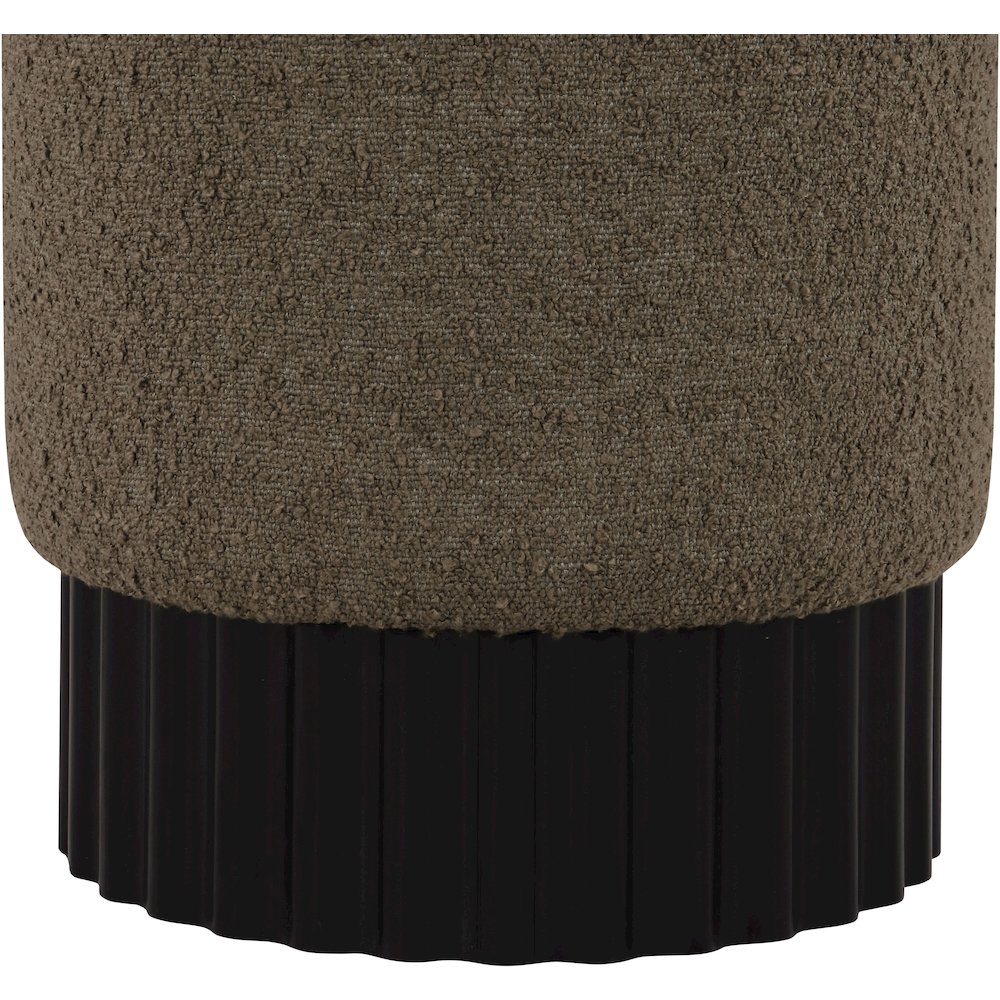 Veranda Olive Boucle Fabric Ottoman/Stool. Picture 3