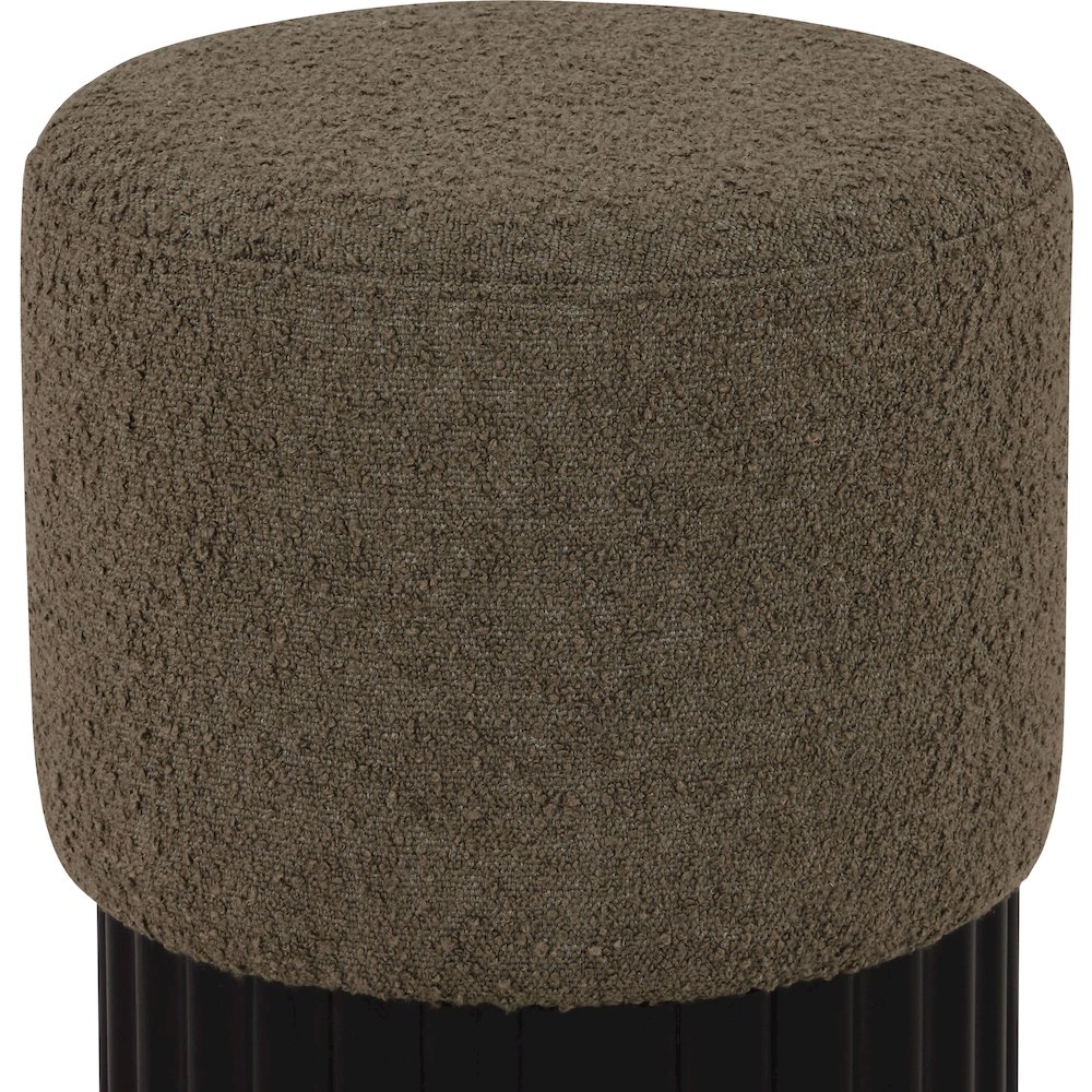 Veranda Olive Boucle Fabric Ottoman/Stool. Picture 4