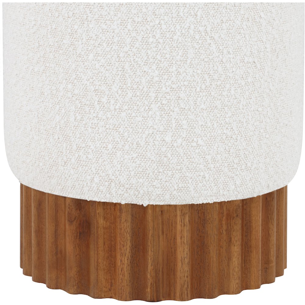 Veranda Cream Boucle Fabric Ottoman/Stool. Picture 3