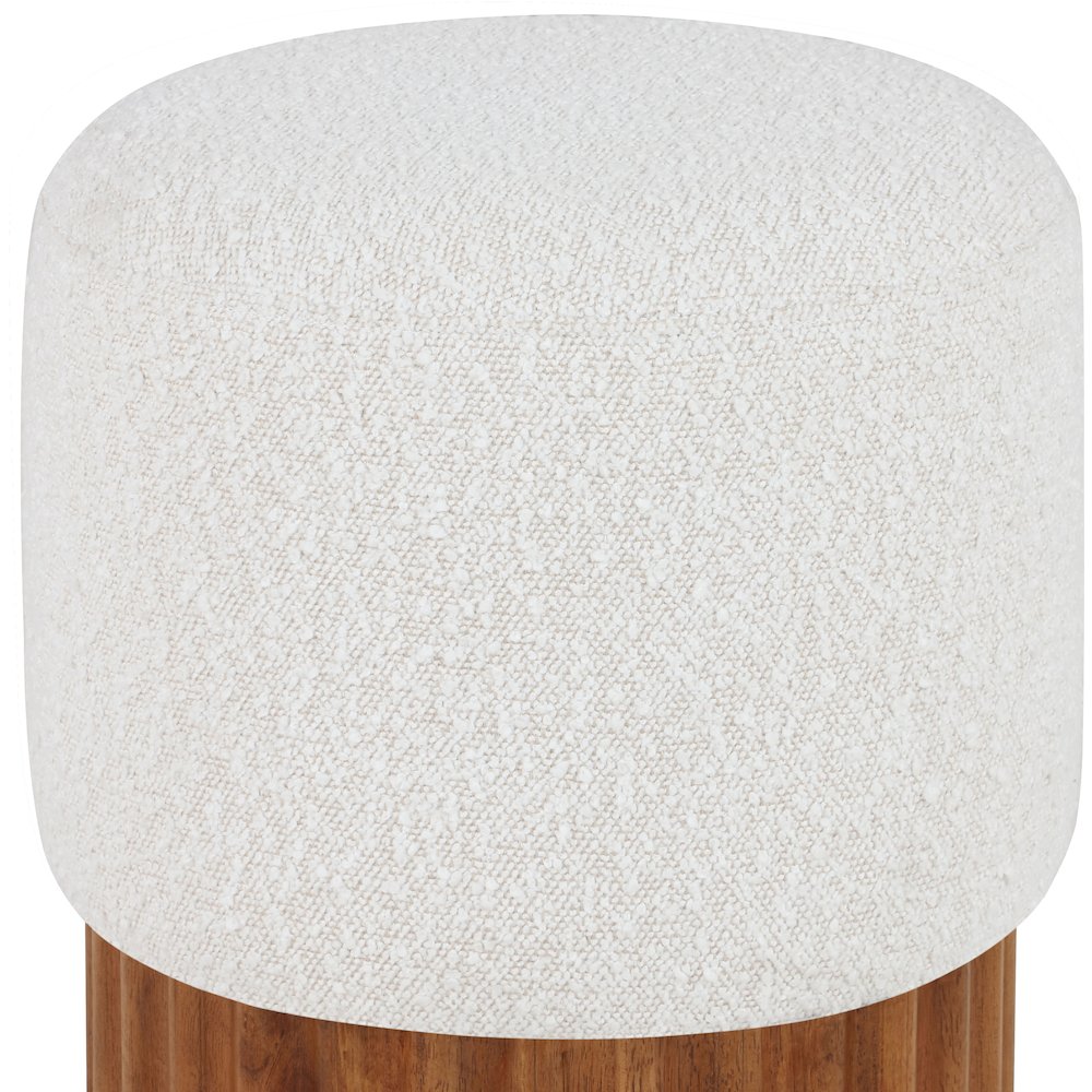Veranda Cream Boucle Fabric Ottoman/Stool. Picture 4
