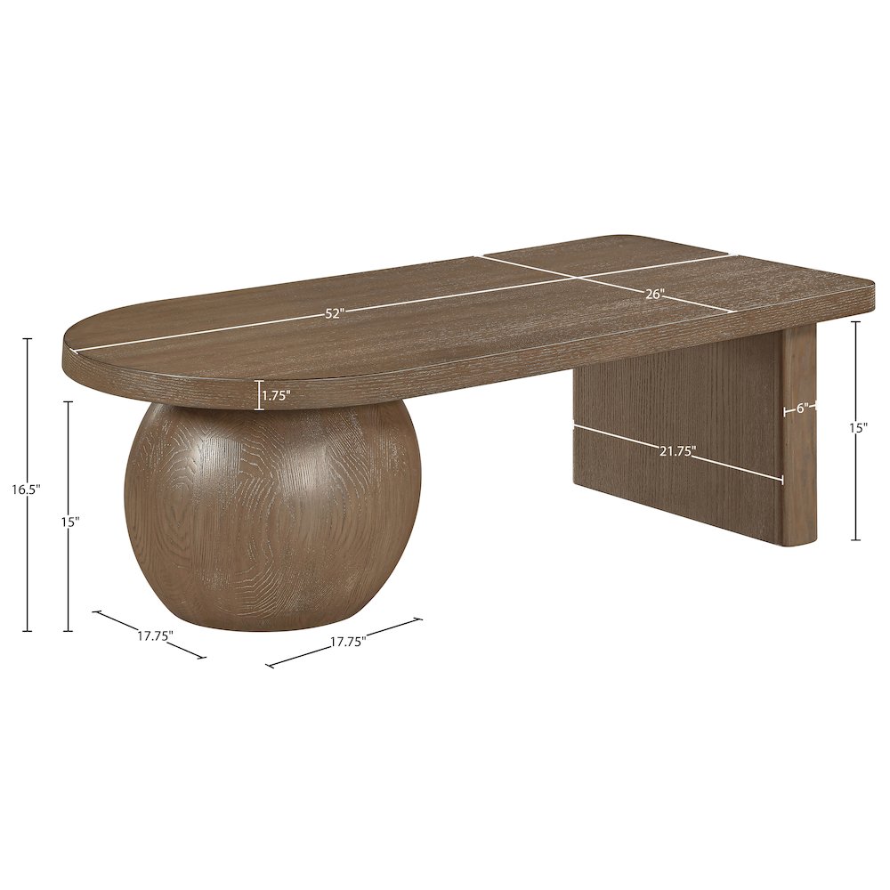 Solum Brown Ash Wood And Oak Veneer Coffee Table. Picture 9