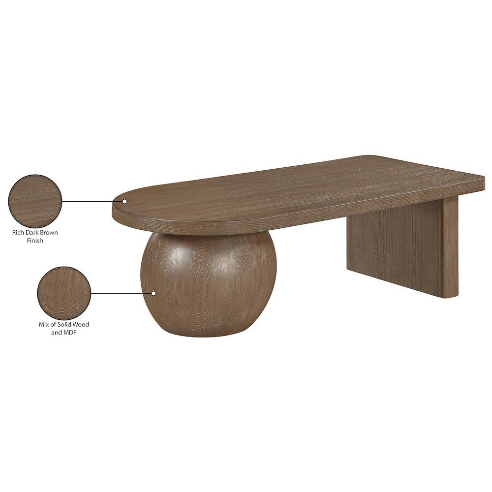 Solum Brown Ash Wood And Oak Veneer Coffee Table. Picture 10