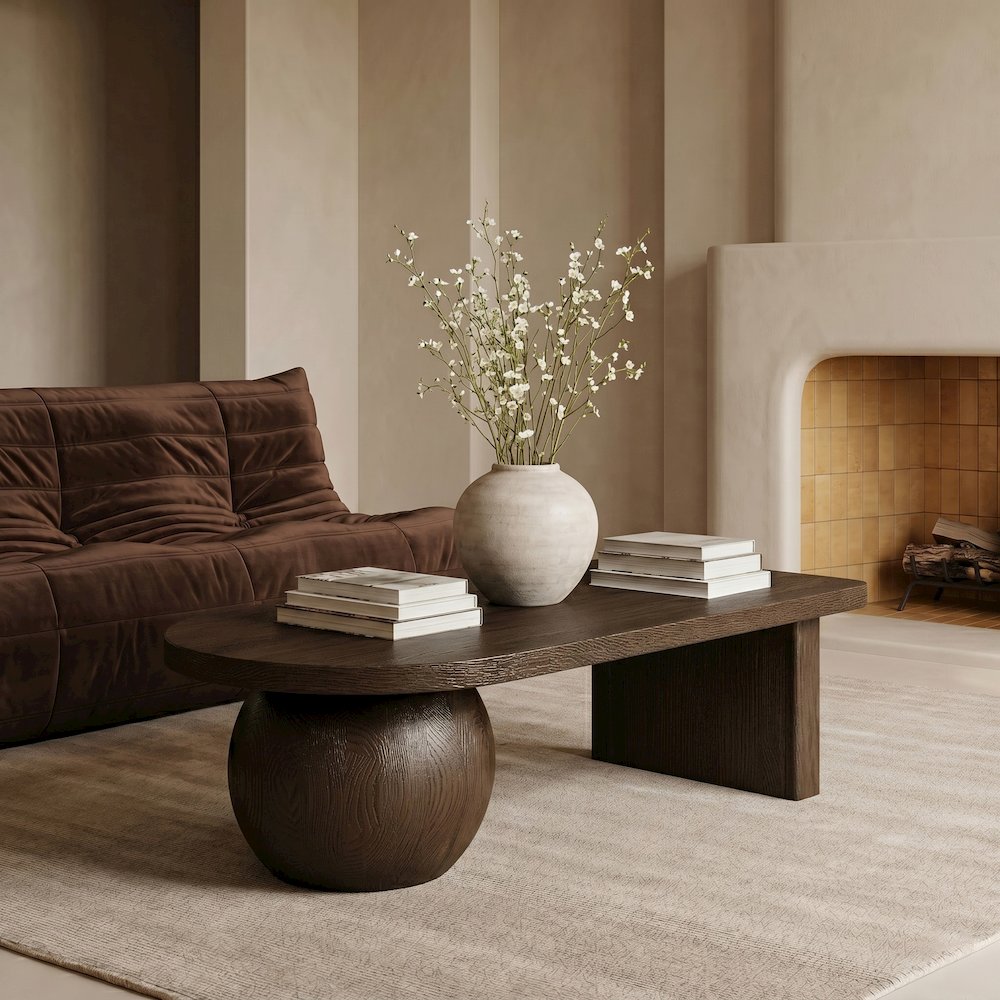 Solum Brown Ash Wood And Oak Veneer Coffee Table. Picture 2