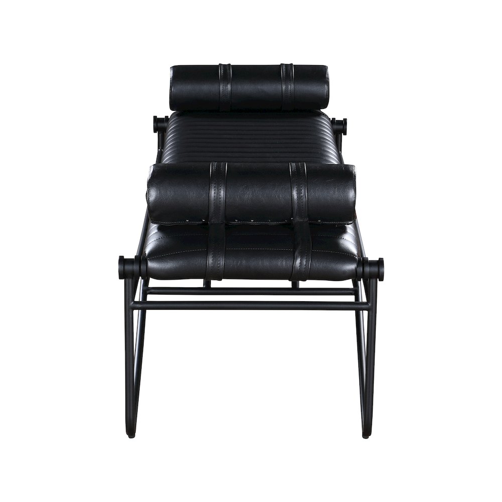 Gatsby Black Vegan Leather Bench. Picture 4