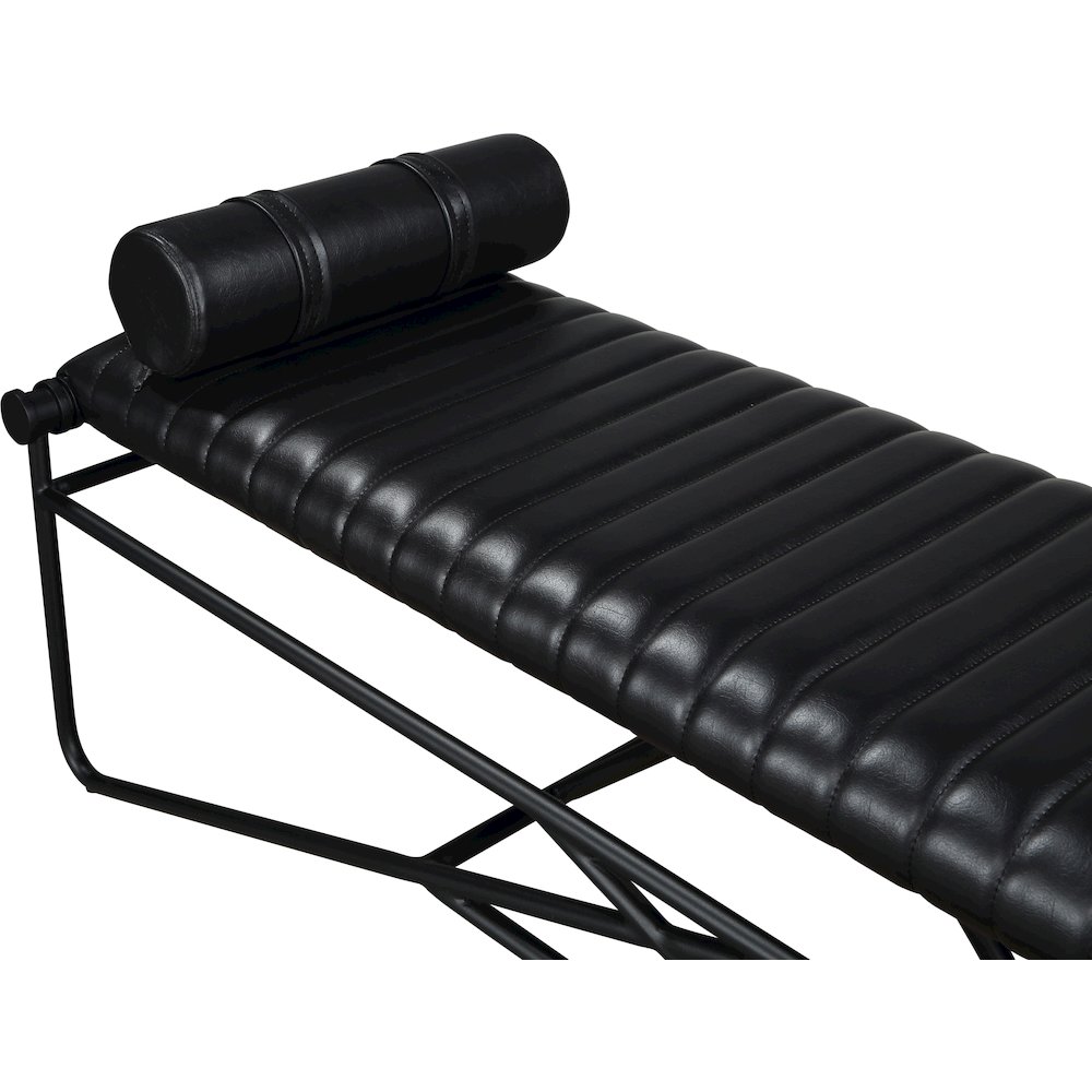 Gatsby Black Vegan Leather Bench. Picture 6