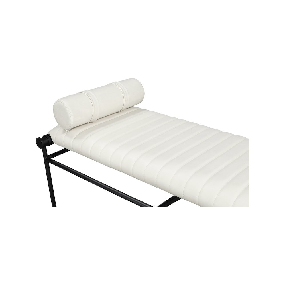 Gatsby Cream Vegan Leather Bench. Picture 6