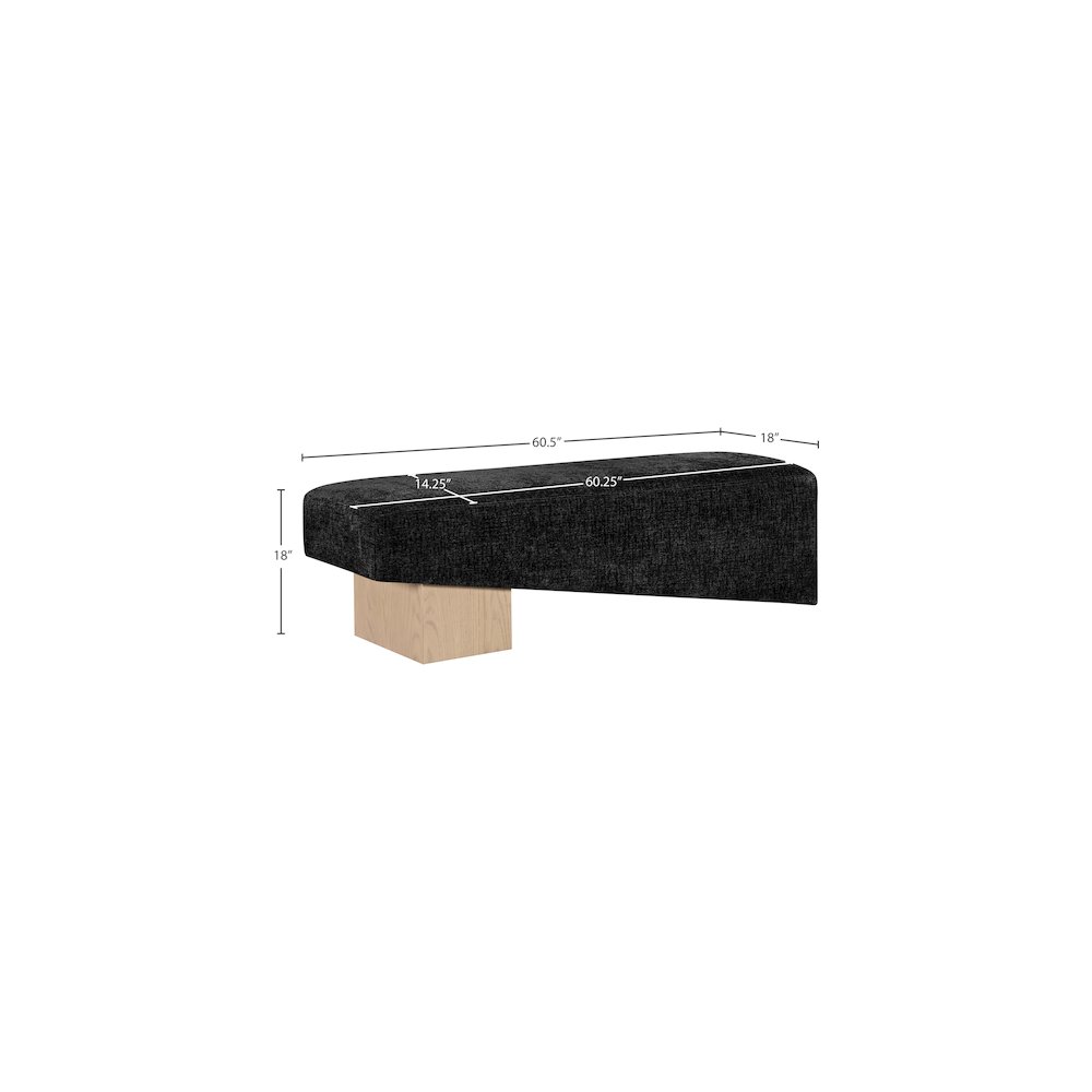 Alora Black Fabric Bench. Picture 8