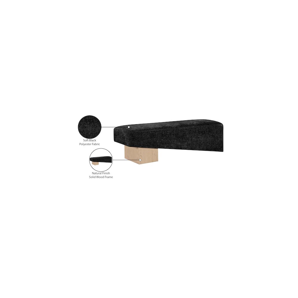 Alora Black Fabric Bench. Picture 9