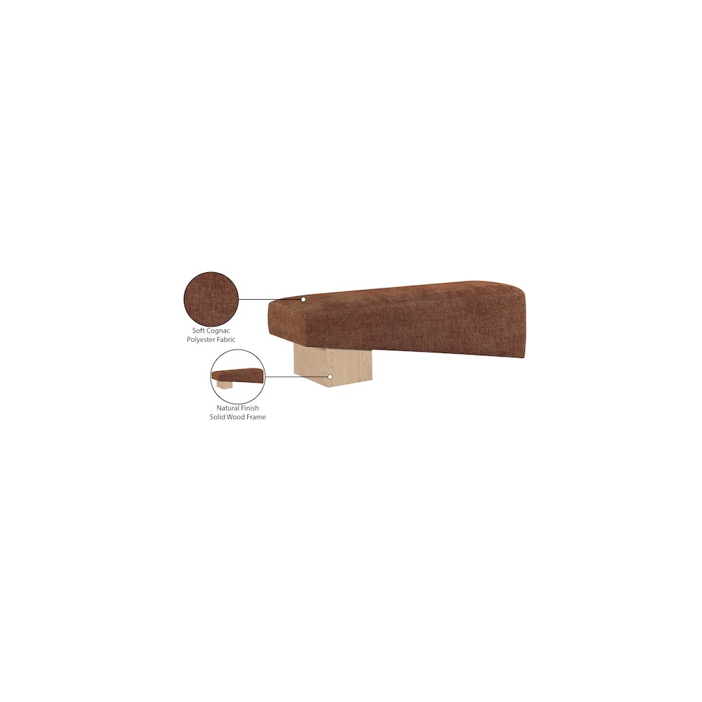 Alora Cognac Fabric Bench. Picture 9