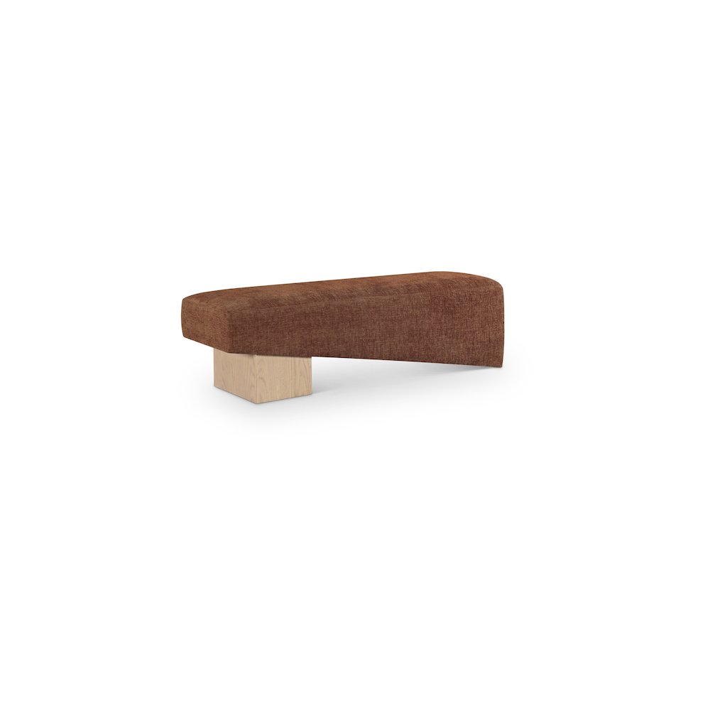Alora Cognac Fabric Bench. Picture 1