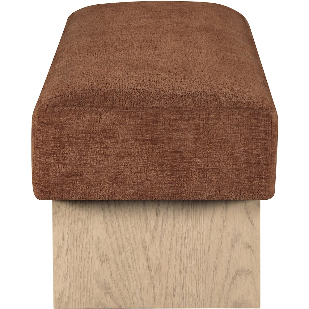 Alora Cognac Fabric Bench. Picture 4