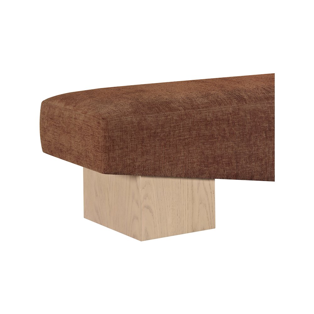 Alora Cognac Fabric Bench. Picture 5