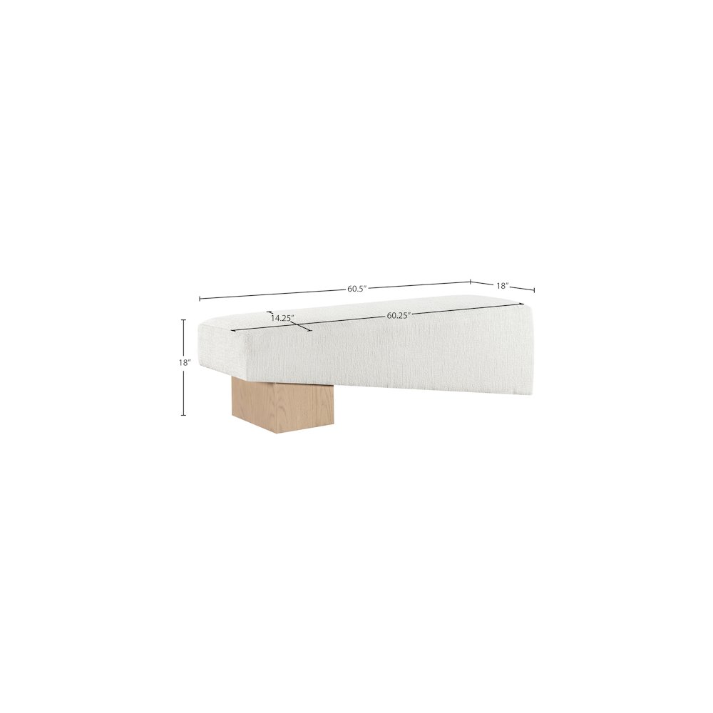 Alora Cream Fabric Bench. Picture 8