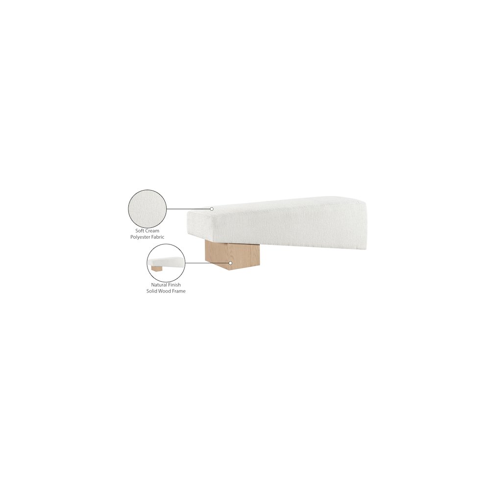 Alora Cream Fabric Bench. Picture 9