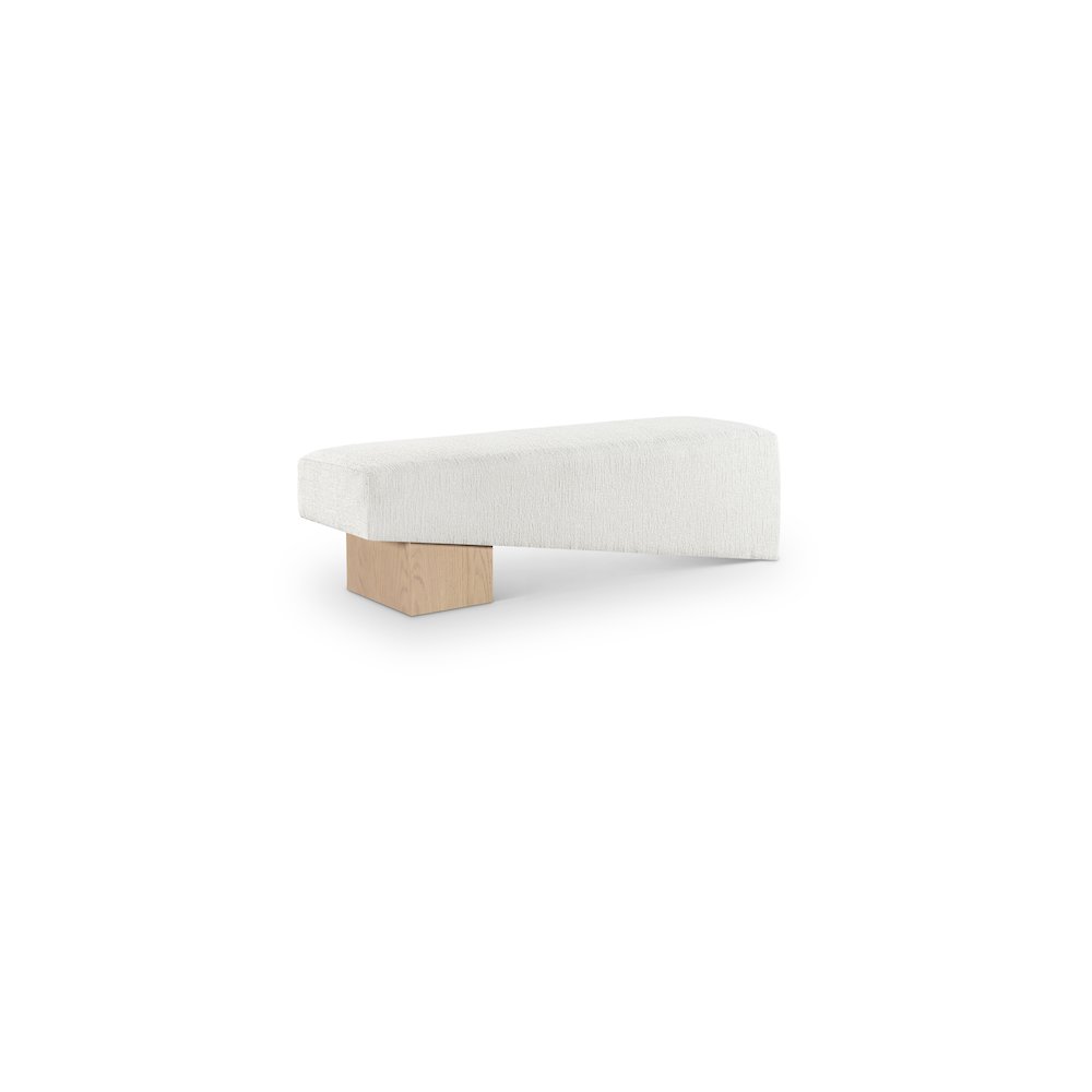 Alora Cream Fabric Bench. Picture 1