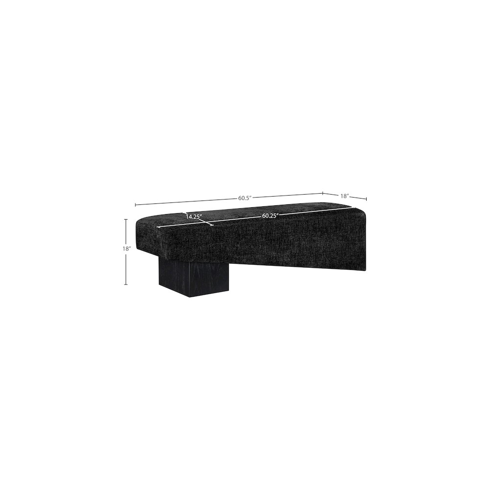 Alora Black Fabric Bench. Picture 8