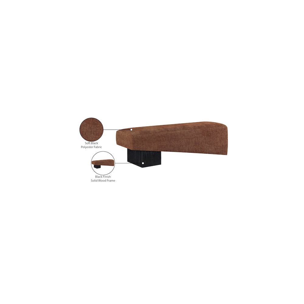 Alora Cognac Fabric Bench. Picture 9