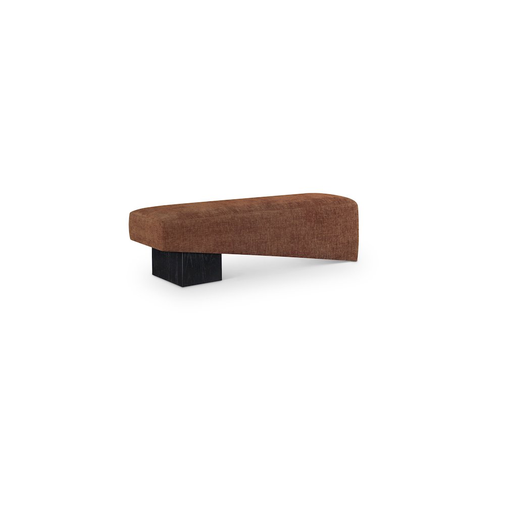 Alora Cognac Fabric Bench. Picture 1