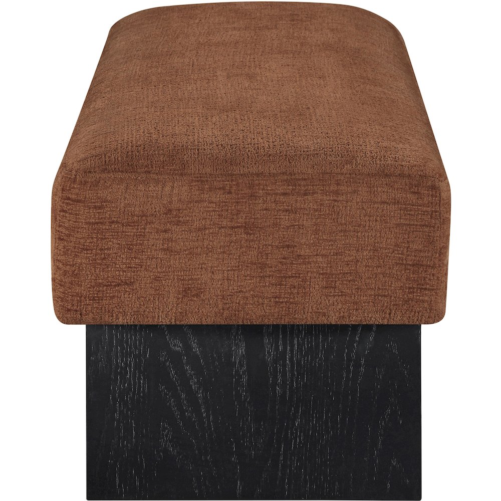 Alora Cognac Fabric Bench. Picture 4
