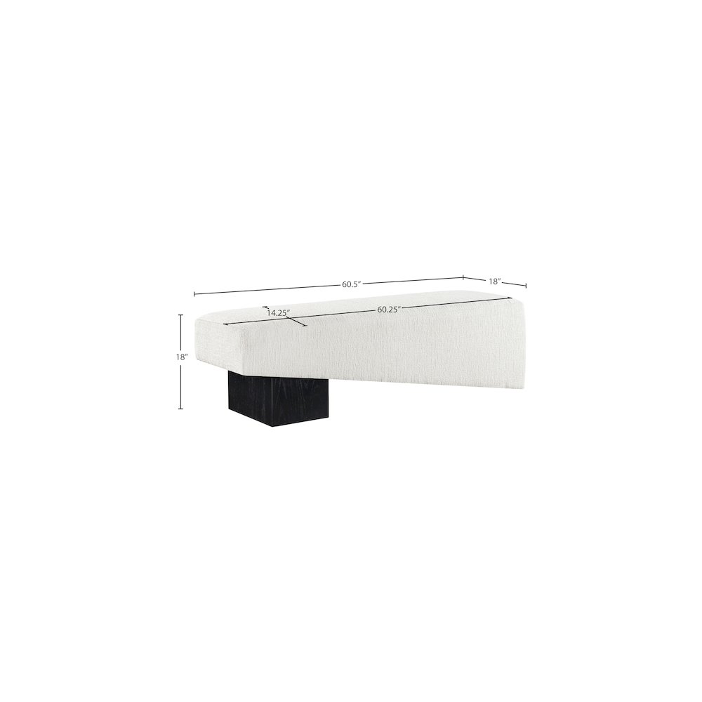 Alora Cream Fabric Bench. Picture 8