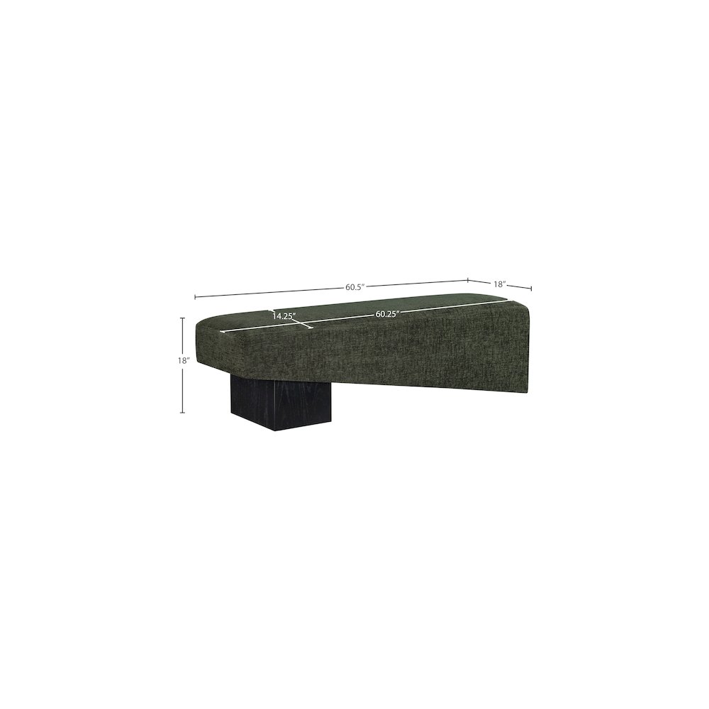 Alora Green Fabric Bench. Picture 8