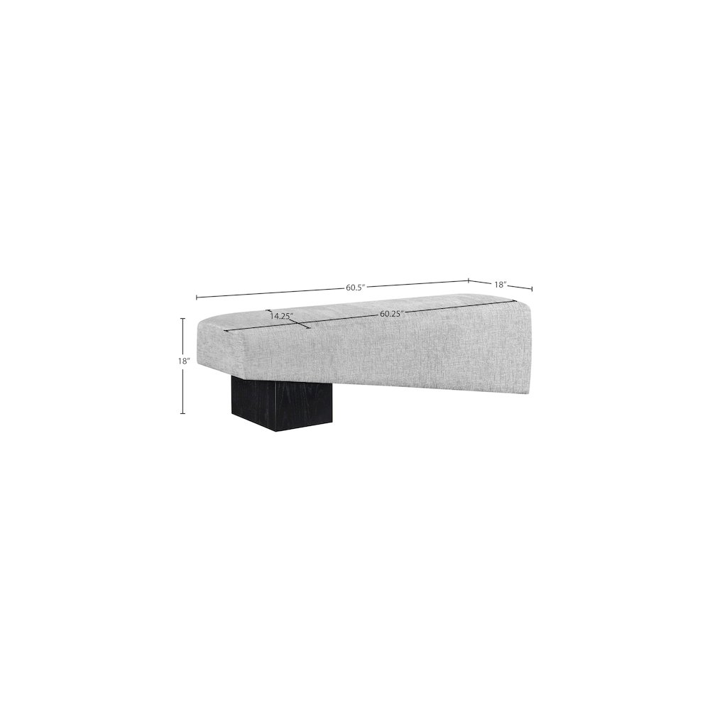 Alora Grey Fabric Bench. Picture 8