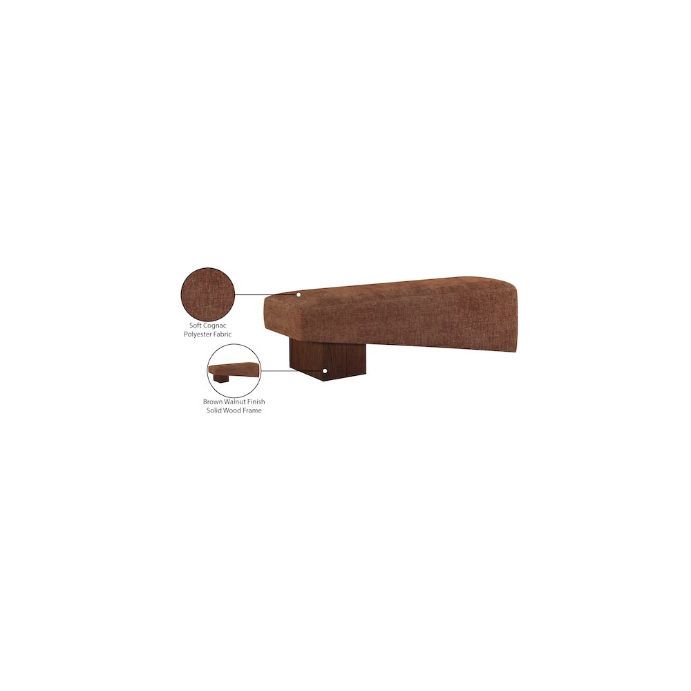 Alora Cognac Fabric Bench. Picture 9