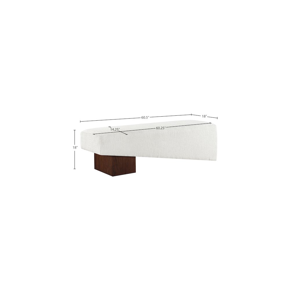 Alora Cream Fabric Bench. Picture 8