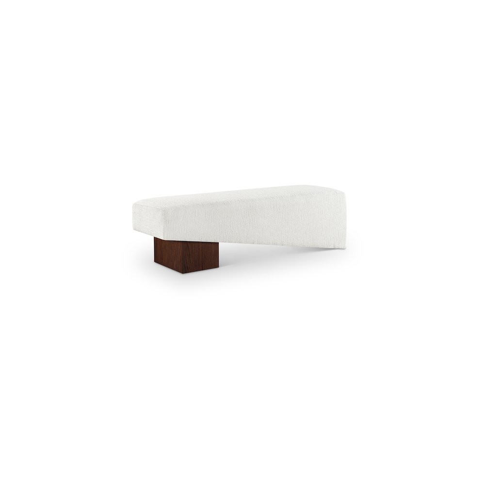 Alora Cream Fabric Bench. Picture 1