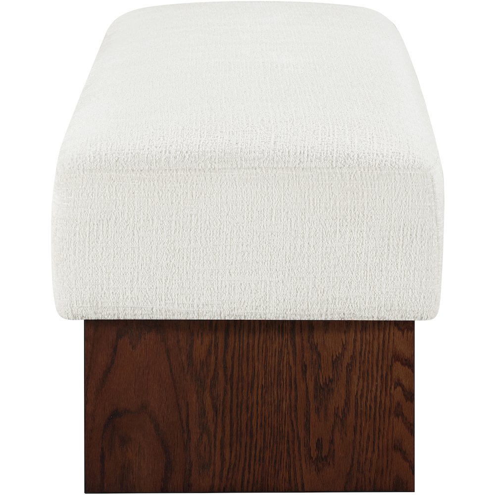 Alora Cream Fabric Bench. Picture 4
