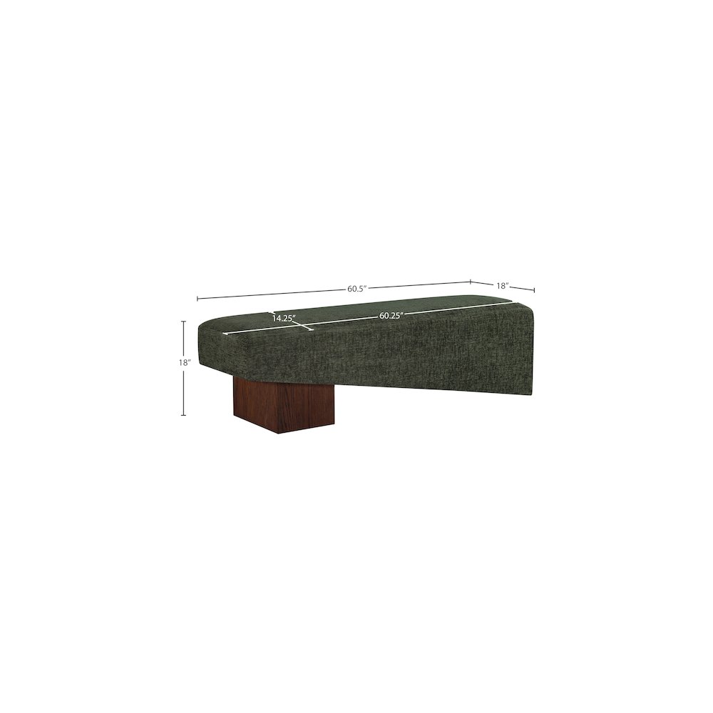 Alora Green Fabric Bench. Picture 8