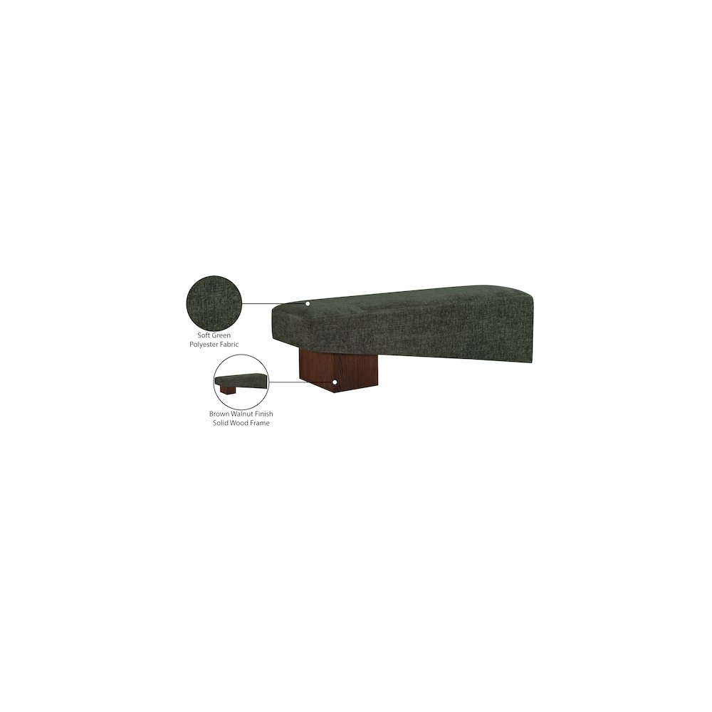 Alora Green Fabric Bench. Picture 9