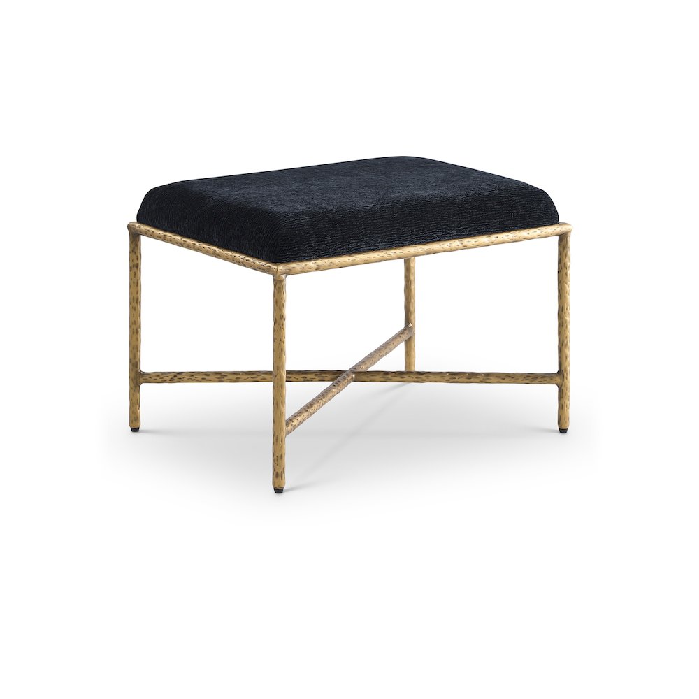 Valley Black Chenille Fabric Bench. Picture 1
