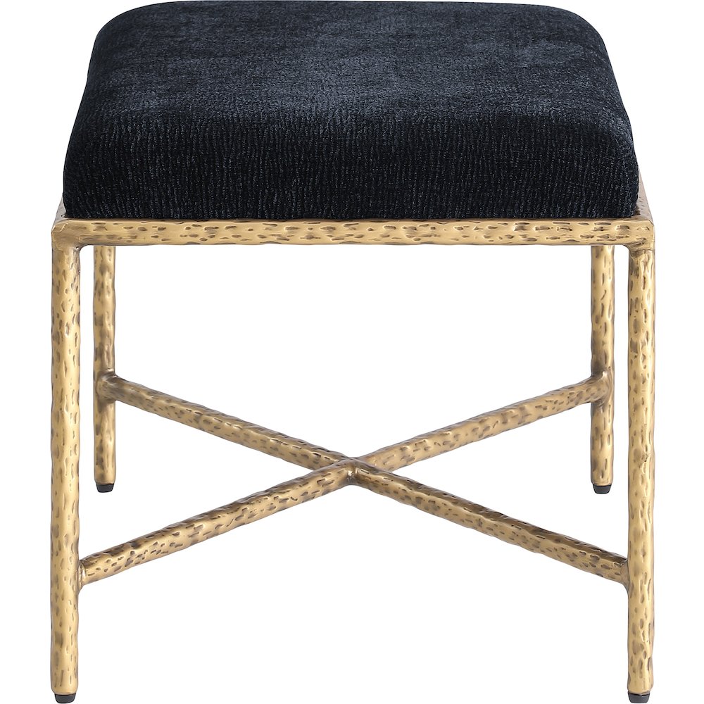 Valley Black Chenille Fabric Bench. Picture 4